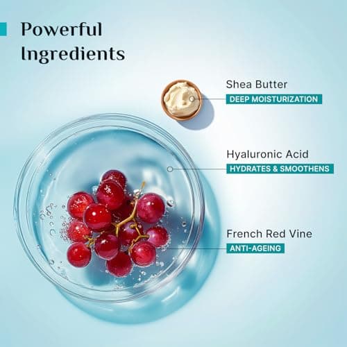 Pilgrim French Red Vine & Hyaluronic Acid Ultra Smooth Body Lotion | 48H Moisturization | Body lotion for dry skin | Infused With Shea Butter | For All Skin Types 400ml (400ml, Red Vine Ultra Smooth B 4