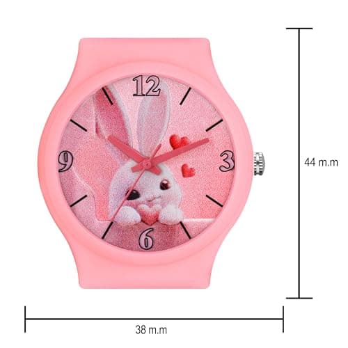 Acnos Kid's Happy Colorful Water-Resistant Durable Watch for Girls Kids Girl with Fun Designs Adjustable Strap Positive Messages Watch for Kids 5