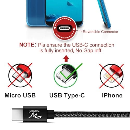 Wayona USB Type C Short 65W/3A Fast Charging Data Cable for Powerbank, Android Auto, Apple CarPlay, Samsung Galaxy S24, S23, S22, S21, S20, iPhone 15, 15 Pro, 15 Pro Max, 15 Plus (0.25M, Black) 2