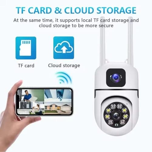 Guard Well 4+4MP Smart WiFi PTZ CCTV Camera for Home Outdoor | 360° View | Color Night Vision | Two Way Audio | Wireless Security Camera with Mobile App V380 Pro (Dual Lens Mini Dome) 3