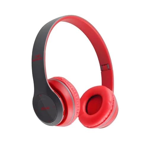 iCallMart P47 Gaming Bluetooth Over Ear Wireless Headphones with Mic (Red)