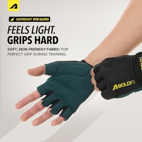 Boldfit Gym Gloves for Men Workout Unisex Cushion Hand Gloves for Gym for Men & Women for Cycling, Weightlifting, Workout Comfortable Fit Bike Riding, Cycling Handgloves - Coregrip Black Yellow XL 2