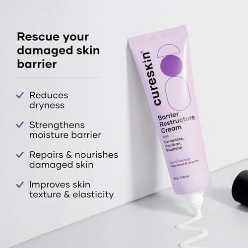 Cureskin Barrier Restructure Cream | Intense Hydration & Repair with Ceramides, Oat Brand, Bisabolo for Dry, Sensitive Skin (30 g (Pack of 2)) 2
