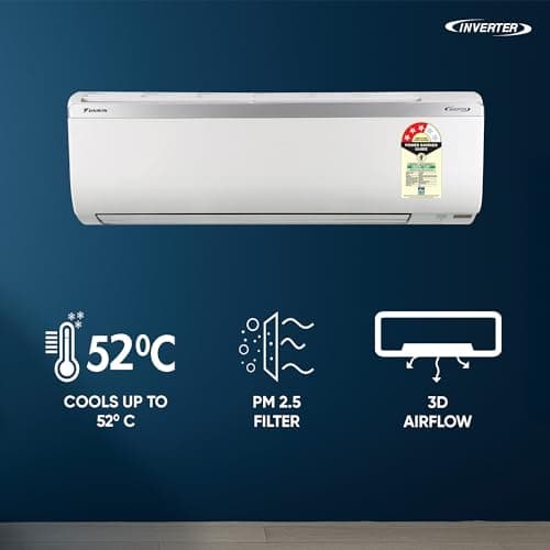 Daikin 1.0 Ton 3 Star, New Star rated, Inverter Split AC (Copper, PM2.5 Filter, MTKL35XV16, White) 2