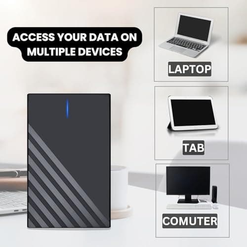 CARE CASE High-Speed Portable External Hard Drive USB 3.0, Compatible with PC, Mac, Laptop, PS4, Xbox, iPad, Tablet, Mobile (Black) (500 GB) 2