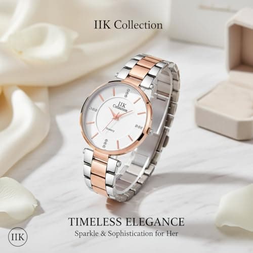 IIK COLLECTION Analog Women's Watch Stainless Steel Dial Wrist Watches,Stylish Belt Ladies Watch - Water Resistant Watches for Girls 3