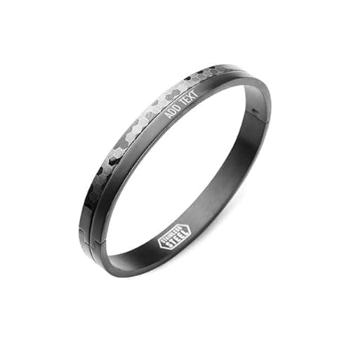 Mesmerize India Hex Matrix Design Bracelet | Personalised Stainless Steel Kada | 6 months warranty.