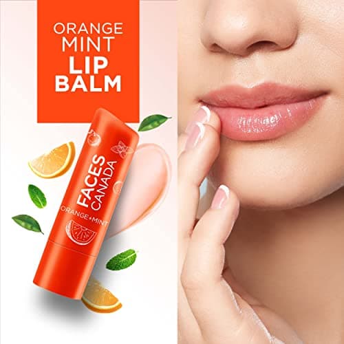 FACESCANADA Lip Balm - Orange Mint 01, 4.5g | 12HR Moisture | SPF 15 | Shea Butter, Vitamin C & E Enriched | Hydrating & Nourishing For Dry Chapped Lips | Softens Lips pack of 1 5