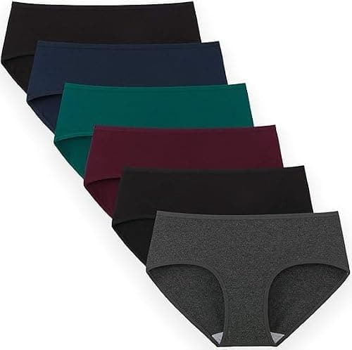 LOURYN KOULYN® Womens Underwear Cotton Hipster Panties Regular & Plus Size 6-Pack (XL)