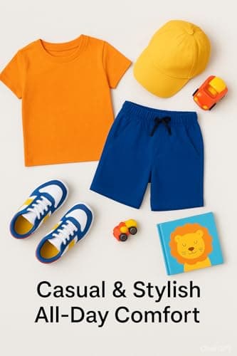 Kids Cotton Shorts for Boys & Girls (Age 6–9 Years) | Pack of 4 | Soft Fabric with 2 Pockets | Multicolor (Colors May Vary) 4