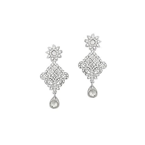 Atasi International Gold Plated Necklace with Earrings and Maang Tikka for Women - Jewellery Set for Party, Wedding, Engagement (Silver) (R1960) 5