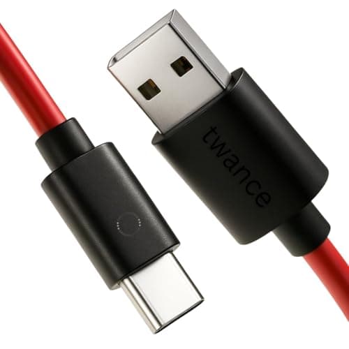 twance TPE Fast Charging Type C to USB Cable - (Red - 1.25 m) I 65W / 3.1A 480 Mbps Data Sync & Transmission Unbreakable Quick Charge C Type Cable I Compatible with All C Type Devices Smartphone 5