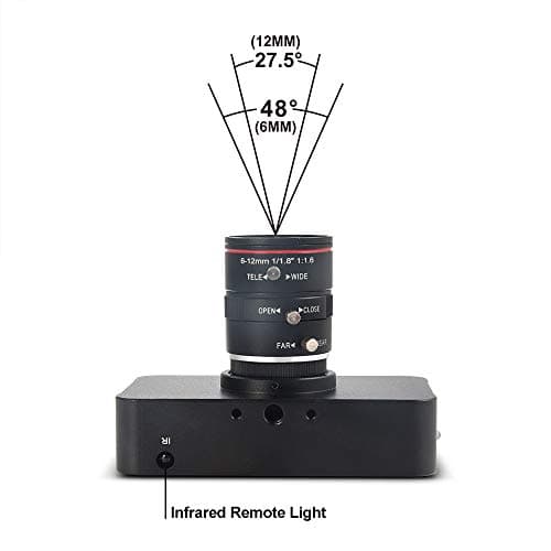 MOKOSE 12MP HDMI Camera 1080P USB HD Streaming Teaching Webcam, Recording 4K@30FPS Industry C/CS-Mount Camera with 6-12mm No Distortion Manual Zoom Lens 5