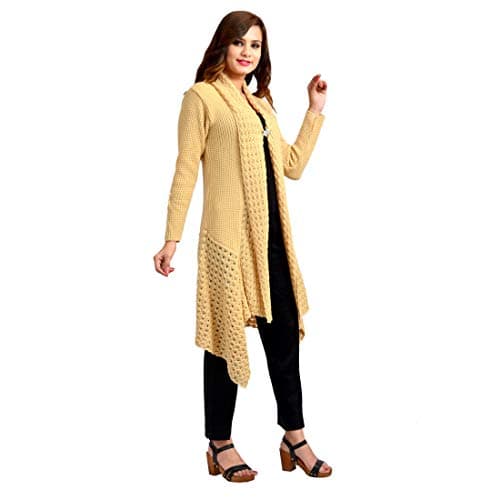 PIPASA Women's Wool Banded Collar Neck Shrug (SH39-LITECAMEL-L_Light Camel_L) 3