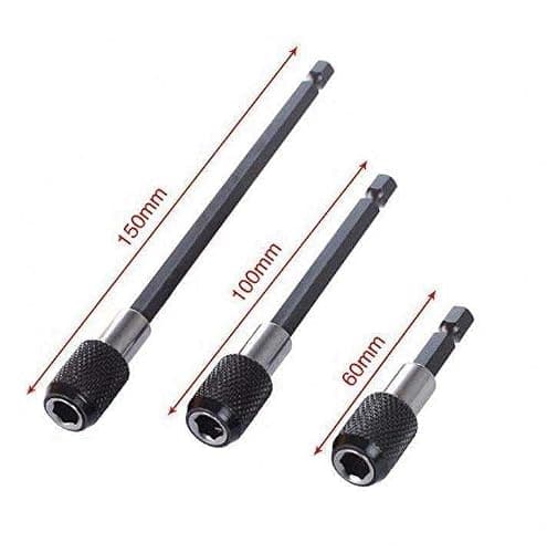 DY TOOLS 60-150mm Magnetic Screwdriver Bit Holder, Quick Change Release Drill Bit Extension Bit Set, Bar Socket Screwdriver Bit Holder, 1/4 Inch Hex Shank for Screws, Nuts, Drill Driver 3
