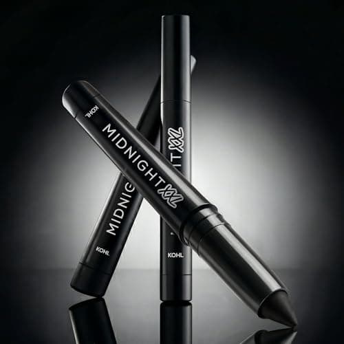 RENEE Midnight XXL Kajal | Black Kohl Pencil with Built-in Sharpener | Waterproof, Smudge-proof, 24Hr Long-Lasting | Ultra-Rich Pigment, Smooth Glide | 1.5g 2