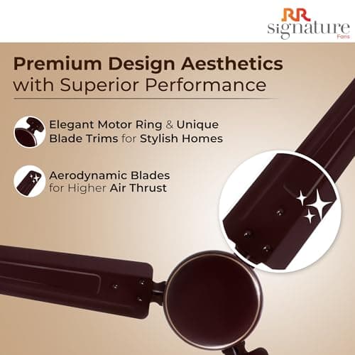 RR Signature Morpheus1200MM Star-rated BEE Certified Energy Efficient 52-Watt High Speed Ceiling Fan (Brown) 4