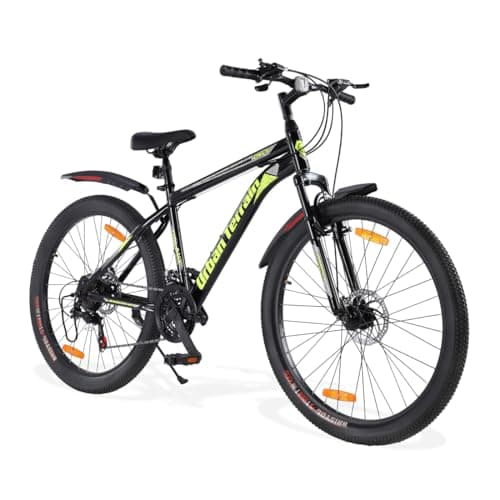 Urban Terrain Galaxy Ultra Multispeed High Performance Mountain Cycles for Men with Front Suspension and Dual Disc Brake MTB Bike 26T (21 Speed, Green)