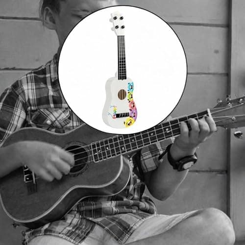 BNF®Kids Ukulele Toy Children Guitar Musical Toy for Beginner Aged 3+ Girls White|Toys & Hobbies|Educational|Music & Art|Package Includes:1 Ukulele Toy, 2