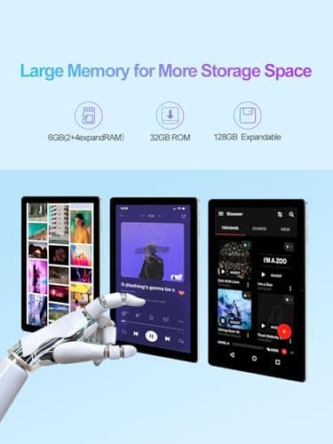 ATMPC 10" Android Tablet, Tablets, 6GB (2+4 Expansion) RAM 32GB ROM and Android 12 128GB Expandable Tablet, 2+5MP Dual Camera, WiFi, Bluetooth, 6000Mah Battery 2