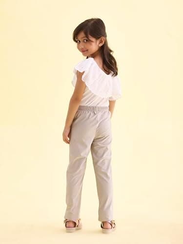 Go Colors Girl's Solid Silver Shimmer Leggings | Mid Rise| 6 Years- 7 Years_GL02_Silver_6-7 Y 5