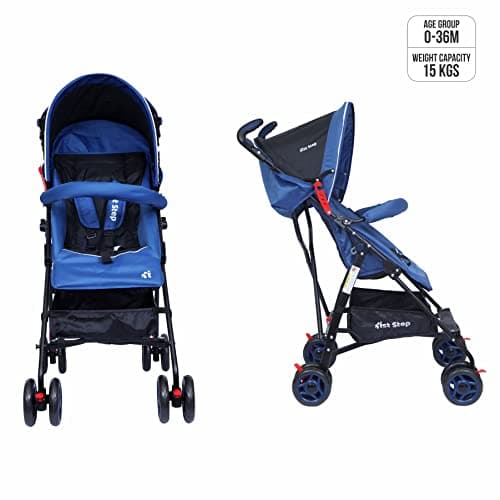 1st Step Jet Baby Stroller/Pram with 5 Point Safety Harness and Adjustable Handles Capacity 15kg (Blue) 2