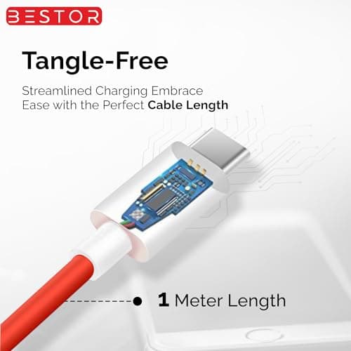 BESTOR USB Type C Cable Fast Charging, Data Sync Fast Charging Cable USB-A to USB-C (Compatible with MOBILE, LAPTOPS, TABLET, COMPUTER, 1 Meter) (20W) 3