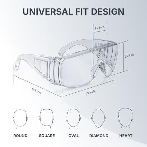 Yugan Safety Goggles for Men & Women | Bike Riding & Dust Safety Transparent Glasses | Lightweight, Anti-Fog, UV Protective, Scratch-Resistant Polycarbonate Lens for Lab & Industrial Use 4