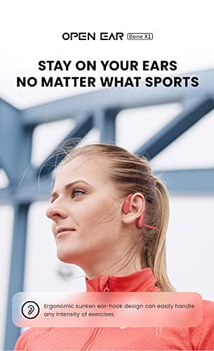 NOERLX Bone Conduction Headphones, Open Ear Wireless Headphones with Microphone, Bluetooth 5.3, 6 Hours of Use Time, IPX5 and Sweat Resistant Sports Headphones for Outdoor, Workout, Cycling (Blue) 5