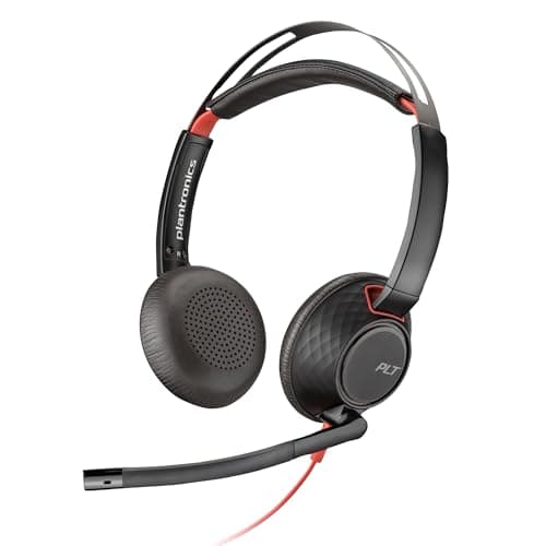 Poly (Plantronics) Blackwire 5220 Stereo Headset, Over-Ear w/Noise-canceling mic, 164g, Connect to Mobile/Tablet via 3.5 mm and PC via USB-C/A, Dynamic EQ, Hi-Fi Stereo, Black, 7S4B3AA