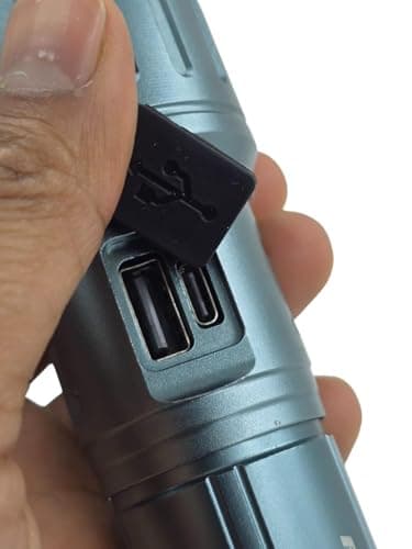 PICSTAR RL-M17 High Power 100W LED Torch, Metal Rechargeable Flashlight with 3000mAh Battery, Zoom Focus & Type-C Fast Charging for Outdoor Adventures 4