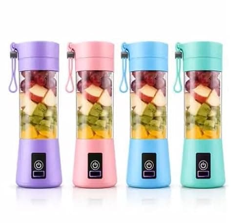 USB Rechargeable, Portable, Easy-to-use, Blender with a Sporty Look (best for Milk-Shakes, Smoothies, Whey-Protein, & Wet blending) (1, Multicolor, 25, Watts) 5
