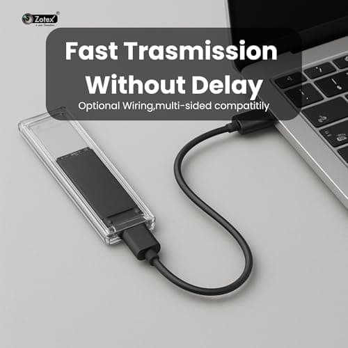 Zotex NVMe SSD Enclosure USB 3.1 Type-C | External SSD Case for M-Key NVMe PCIe SSD | Tool-Free Transparent Hard Drive Enclosure for PC, Laptop & Mac 4