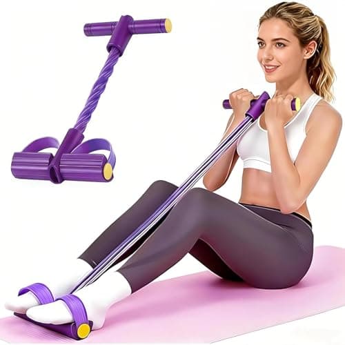 QUXIS 6 Tubes Resistance Band Set, Multi-Color Latex Pedal Exercise Band with Foot Pedal, Portable Home Gym Equipment for Strength Training, Yoga, Full Body Workouts