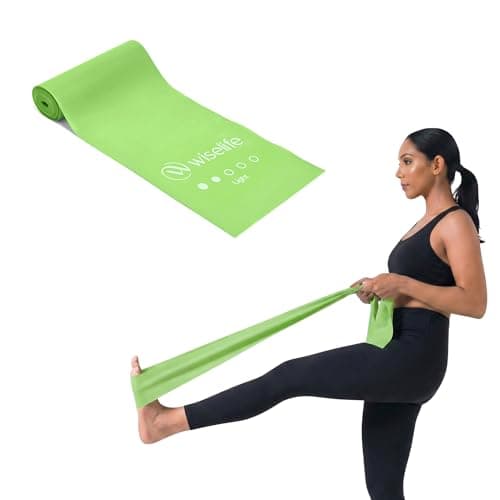 Wiselife Professional Latex Resistance Thera Band (Light Resistance) | 48x4 inch | 100% Natural Latex Resistance Band | For Warm-Up, Stretching, Strength Training, Exercise, Gym Workout & Yoga (Green)