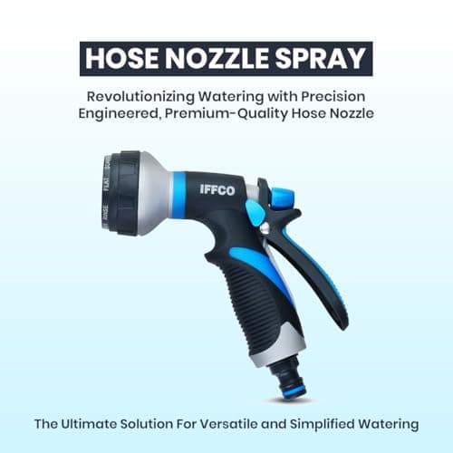 IFFCO Urban Gardens - Hose Nozzle 1 Pc - 8 Mode Watering Spray Gun for Plants & Gardening - Soft-Grip Handle, Adjustable Nozzle Lock - Durable, Rust Resistance, Leakproof Design Spray Nozzle 2