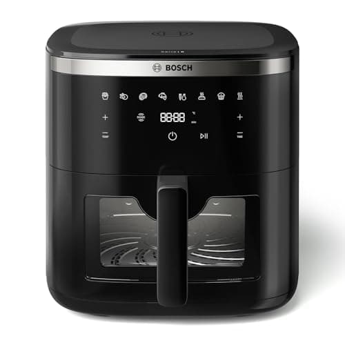 Bosch CrispMaxx Digital Air Fryer XXL 7.2L with Baking Tray | Illuminated Viewing Window | Touch Panel | 7 Preset Menu | Shake Alarm | Uses Upto 95% Less Oil | 2-Year Warranty | Black【MAF671B5IN】