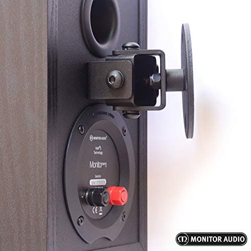 SAFWE® SM03 Wall Bracket Ceiling Mount Stand for Atmos Speaker | Universal Steel Mount for Hi End Satellite Small Size Bookshelf Speakers | Dual Use Wall or Ceiling Installation (Set of 2) - Black 4