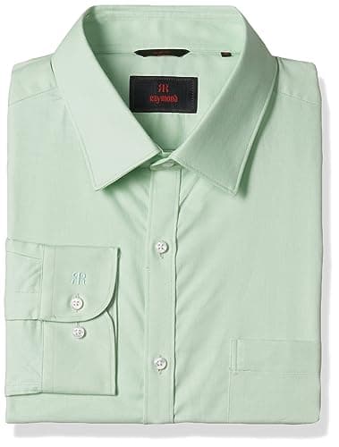 Raymond Cotton Men's Solid Slim Fit Shirt (RMSX12555-N2_Light Green, 40