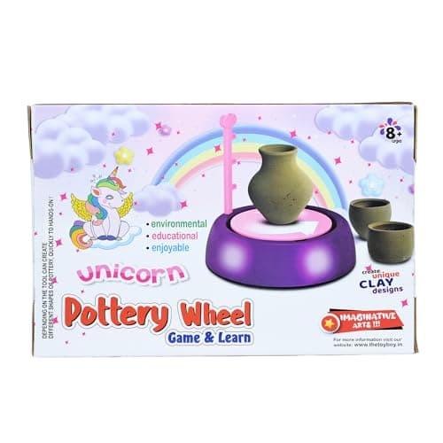 Braintastic Unicorn Kids Pottery Wheel Kit - Battery Operated Pottery Wheel & Painting Kit for Beginners with Modeling Clay, Sculpting Clay & Tools, Arts & Crafts Kids Age 8-12 2