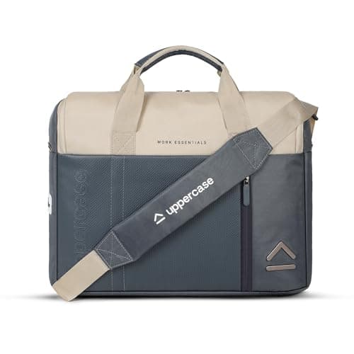 uppercase 14L Omega 02 Professional Laptop Messenger Bag | upto 15.6''| 3x More Water Resistant Tablet Compartment| Multiple Organisers|Office Bag for Men & Women (Steel Blue)