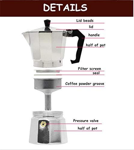 THW Aluminium Italian Espresso Coffee Maker/Filter Coffee Maker Percolator for 6 Cups of Coffee- Moka Pot, 300 ML 2