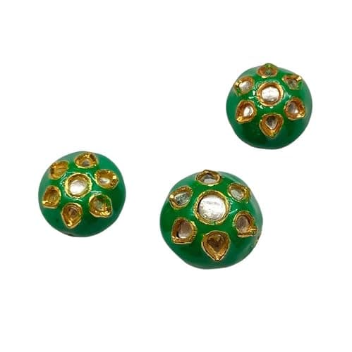 Jaipri Kundan Meenakari Pendant Set for Women & Girls (Green) KTC-4693