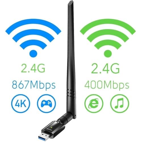 Lota Wi-Fi LAN Network Card Adapter with Antenna (Black), High-Speed Wireless PCIe Adapter for Desktop PC and Laptop, Dual-Band 802.11ac, 1200Mbps WiFi, Easy Setup Compatible with Windows 3