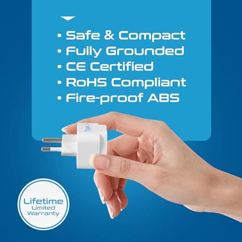 Ceptics India to Switzerland, Rwanda, Liechtenstein (Type J) Travel Adapter Plug - CE Certified - RoHS Compliant - 2 Pack (GP-11A-2PK) 6