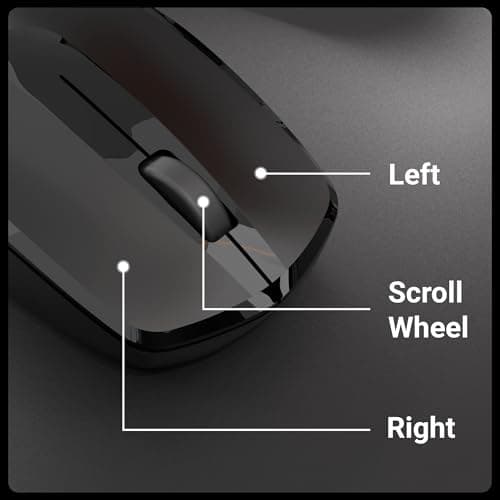 ZEBRONICS Wireless Mouse, 2.4GHz, 3200 DPI, 3 Buttons, Comfortable & Ergonomic, USB Nano Receiver, Power-Saving Mode, Works on Most Surfaces, for Mac | Laptop | Computer (Freego, Black) 4