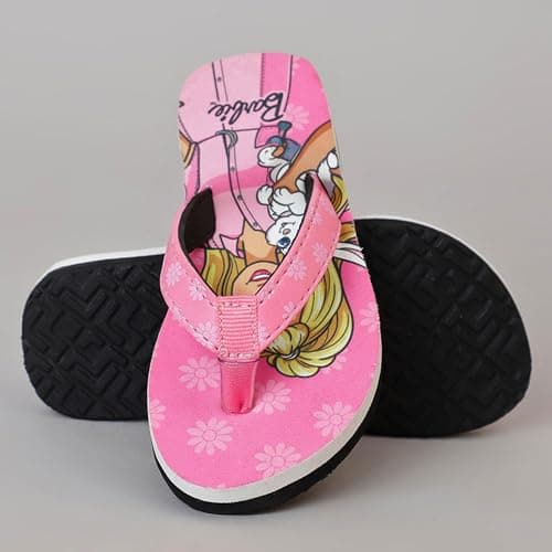 Kidsville Official Barbie Printed Kids Girls Flip-Flop | Soft, Non-Slip, Indoor, Outdoor, House Slipper, Comfortable & Durable Footwear for Children 5