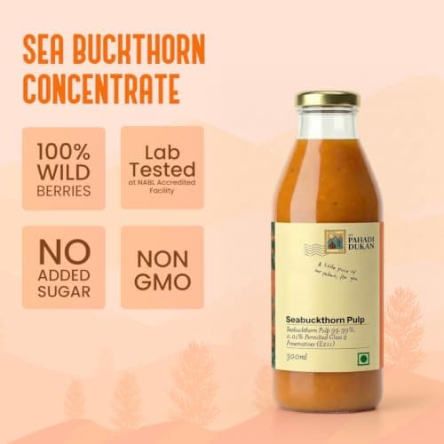 My Pahadi Dukan 1200ml Himalayan Sea Buckthorn Berry Pulp, Antioxidants, Rich in omega 3 6 7 9 and vitamin C, Boosts Immunity, Skin Glow and Gut Health, No Added Sugar, Plant-Based Wellness Drink 3