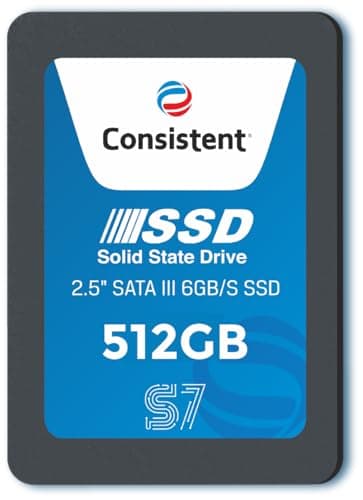 Consistent SSD 512GB 2.5 Inch SATA Internal SSD - Read: 550MB/s & Write: 500MB/s - Solid-State Drive 5 Year Warranty (512, GB)