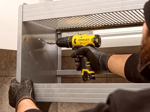 STANLEY SCH10D2K-IN(12 V)Brushed Cordless Hammer Drill Driver,2x2Ah Batteries&1.5A Charger,LED Light,Variable Speed Trigger Switch,Forward/Reverse Button,10mm Chuck,Clutch Setting 20+1,1 Year Warranty 5